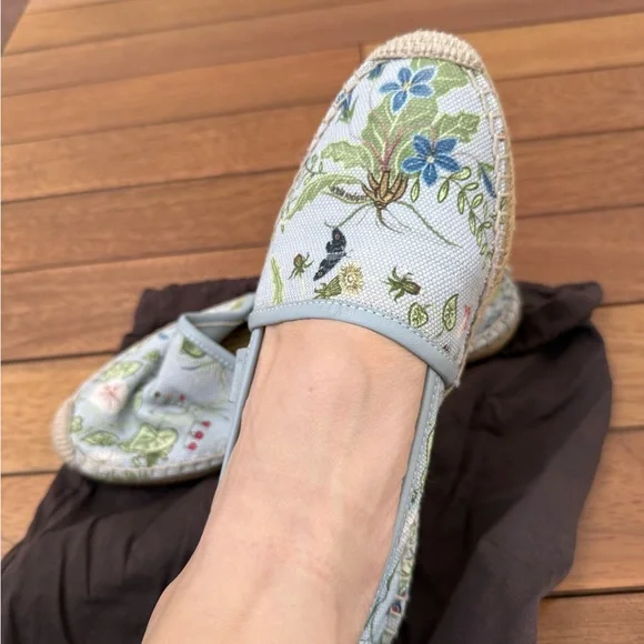Gucci Floral Embroidered Espadrilles - Light Blue 36.5 - Picture 3 of 13